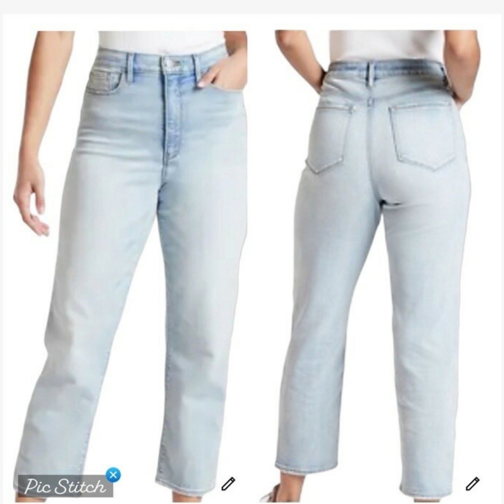 Athleta Sculptek Straight Leg Blue Jeans Size 2